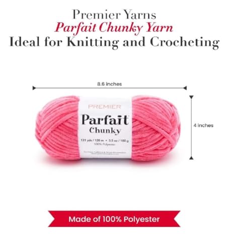 Image of Premier Parfait Chunky Chenille Yarn 3 Pk Bundle with Bella's Crafts Markers (Hibiscus)
