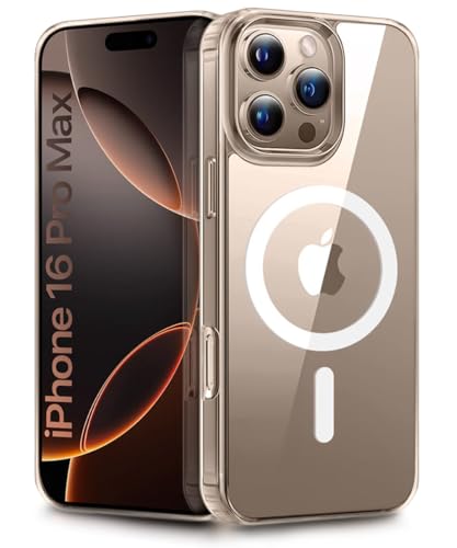 Image of WOW IMAGINE Ultra-Hybrid Back Case Cover for iPhone 16 Pro Max | Compatible with MagSafe | Drop and Camera Protection | Shock Proof Crystal Clear Mobile Back Case (PC+TPU, Transparent)