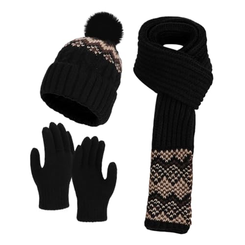 Genérico Vintermössa - Kvinnor vintermössa mössa skrämmande handskar set | Thicken Cold Proof Hand Warmer for Snow Travel Ski Walking Outdoor Festival Commute Daily Cold Weather