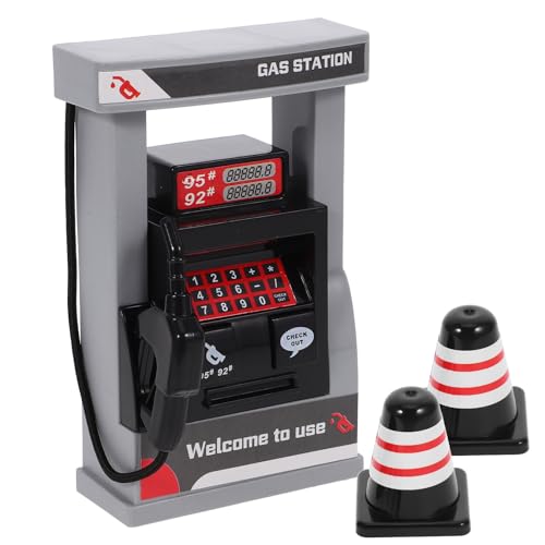 VOSAREA 1 Set Gas Station Model with Mini Roadblocks Children Gas Station Model for Imaginative Play and Educational Use