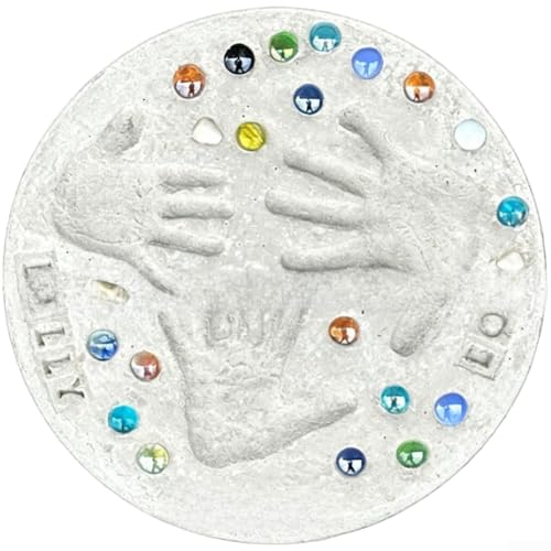 Kit de huellas de manos y moldes de piedra con letras para manualidades