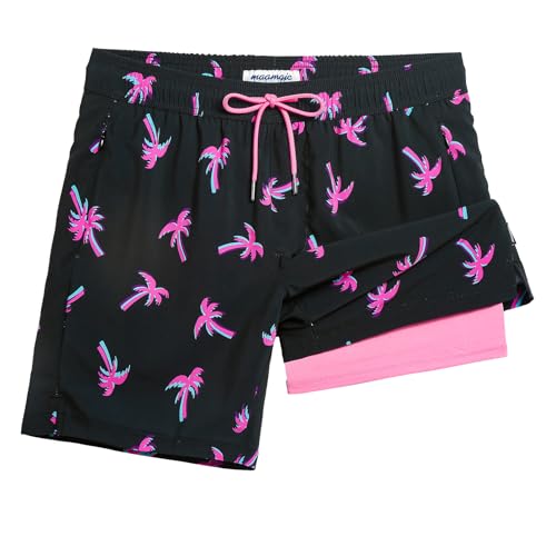 Image of maamgic 2 in 1 Mens Swim Trunks 7 Inch Swim Shorts Swim Suits Board Shorts