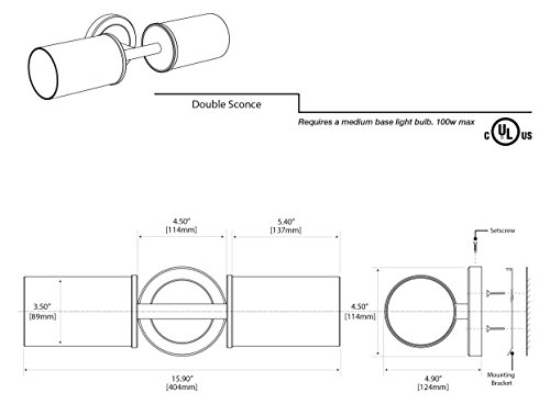 Image of Gatco 1684 Latitude II 2-Light Bathroom Vanity Sconce, Wall Mounted, Vertical or Horizontal Mount, Satin Nickel