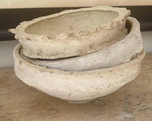 Antique Paper Mâché Decorative Bowl – Handmade Recycled Paper Clay