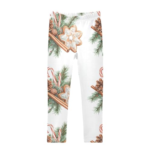 ZZKKO Girls Leggings Christmas Cookie and Cinnamon Toddler Girls Clothes Leggings for Girls Toddler Girls Leggings 3-4T