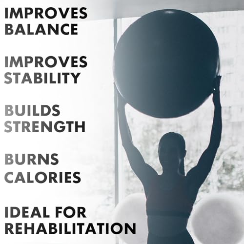 GEEZY Large Exercise Ball 55cm – Extra Thick and Anti-Burst with Low Impact Design - Stability Ball for Yoga, Gym, Fitness, Pregnancy, Pilates, and Maternity - Image 4