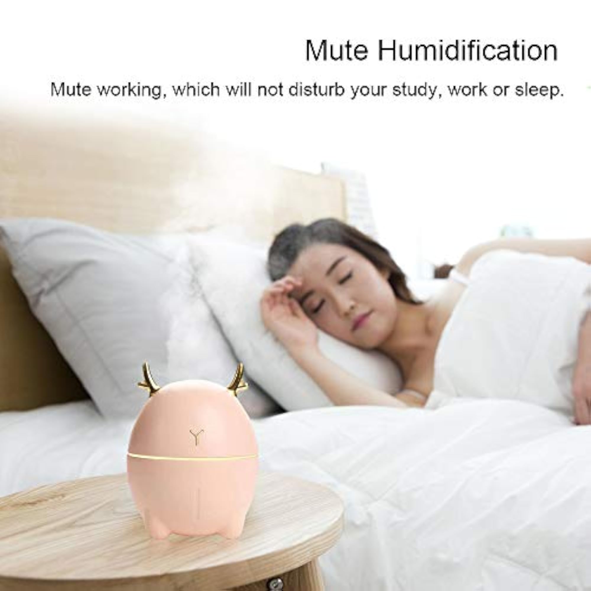 200ML Mini Air Humidifier, Deer-shaped Portable Design