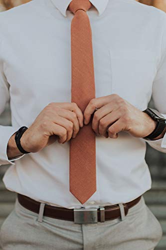 Dazi Men's Skinny Tie, Cotton Wool Linen Necktie, Great For Weddings, Groom, Groomsmen, Missions, Dances, Gifts. (Sedona) #TOP4
