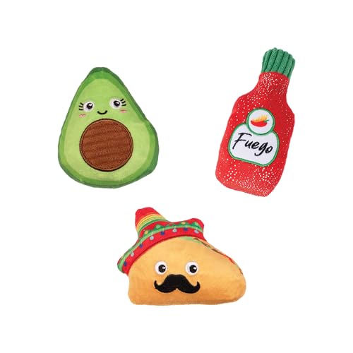 Fringe Studio Plush Dog Toy, 3 Pieces Set, Taste THE Heat, Pet Shop Collection (662151)