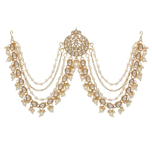 Image of OOMPH Jewellery Ethnic Sheeshphool-Kundan Jadau Floral Design for Women & Girls Stylish - DPH161DST4RKH184RKH235 PA201