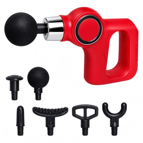Image of Muscle Drago Massage Gun for Pain Relief & Muscle Recovery | Deep Tissue Percussion Massager with 6 Massage Heads, USB Rechargeable, Quiet Motor, Portable Handheld Body Massager for Neck, Back, Shoulder & Legs