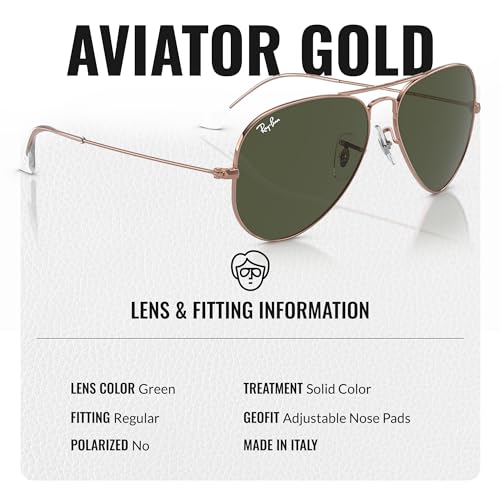 Ray-Ban RB3025 AVIATOR ROSE GOLD Pilot Shaped Sunglasses for Men & Women with Official RAYBAN Eyewear Kit4