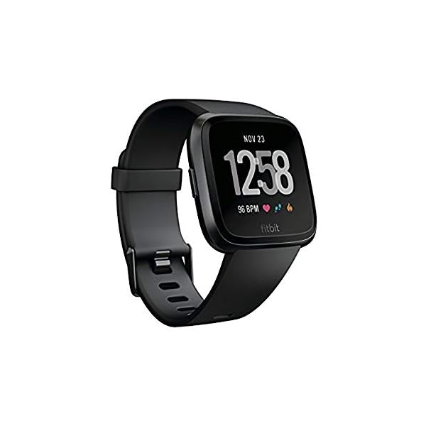 Fitbit Versa Smart Watch, Black/Black Aluminium, One Size (S & L Bands Included)