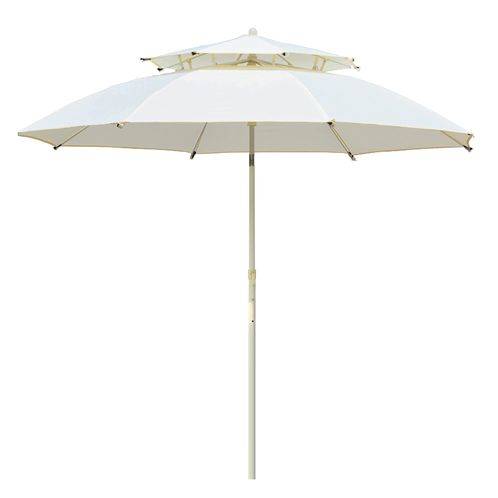 HCZKIUJY Garden Parasol,Tiltable Double-top Parasol,Detachable Round Umbrella,for Outdoor,Courtyard,Terrace good (White A)