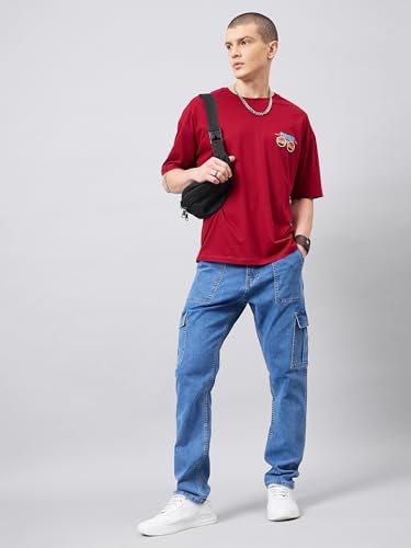 Image of STUDIO NEXX Men's Loose Fit Cargo Jeans| Stretchable | Cargo Denims | Utility Pockets