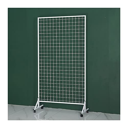 Grille murale sur pied avec roulettes pour rangement de magasin de détail