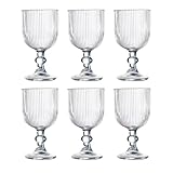 Jogo com 6 Taças de Vidro Canelado 380ml Design Elegante e Resistente Ideal para Suco Água Refrigerante Drinks e Café Transparente para Cozinha Bar e Restaurante