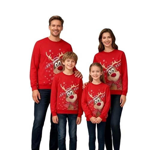 Weihnachtspullover Familie Set Damen Herren Kinder Lustig Ugly...