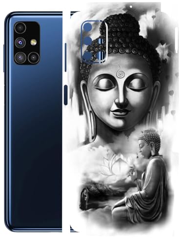 Image of AtOdds - Full Body Back Screen Guard Protector Film - Lamination Wrap Skin Sticker Compatible with Samsung Galaxy M51 | Scratchproof Matte Finish (Buddha)