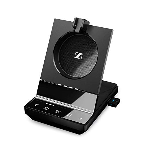 Image of Sennheiser SDW 5066 (507024) - Double-Sided (Binaural) Wireless Dect Headset for Desk Phone Softphone /PC & Mobile Phone Connection Dual Microphone Ultra Noise Cancelling, Black