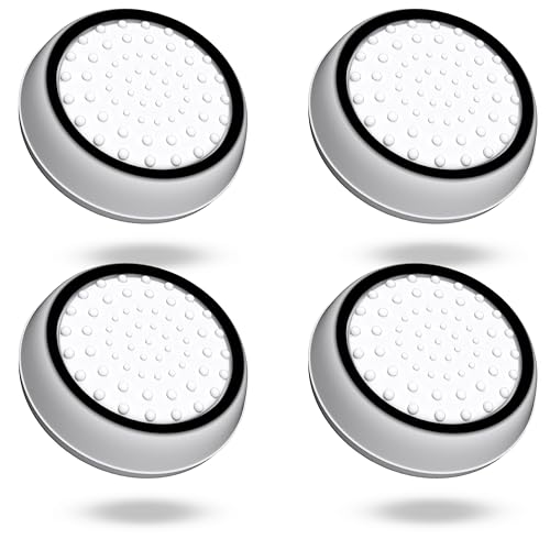 MatoSan Thumbstick Silikon Kappen – kompatibel mit PS5 & PS4 Controllern – Grip Aufsätze für präzise Steuerung – rutschfeste Stick Caps – Gaming Zubehör (4 Stück SpaceSan White)