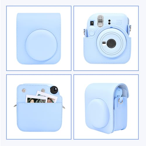 MUZIRI KINOKOO Protective Case for Instax Mini 12 Instant Camera, PU Leather Mini 12 Camera Carrying Bag with Photo Pocket - Image 3