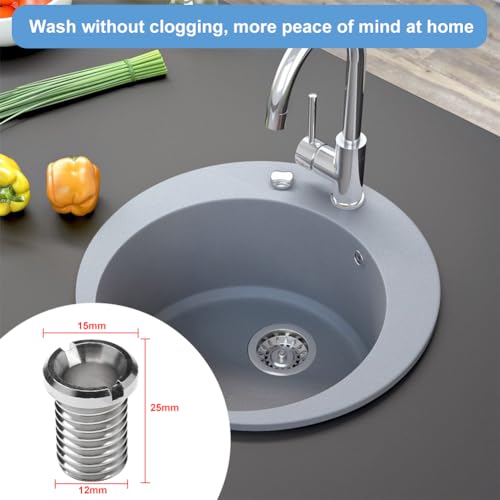 Hohlschraube Spüle,Küchenspüle Korbsieb Schraube,Siebschraube,25 mm Rostfreier Stahl Abflusssieb Schraube,für Spülbecken Waschbecken Siebkorb Küche Bad,2 Stück
