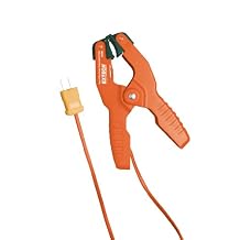 Extech TP200 Type K Pipe Clamp Temperature Probe - Hands-Free HVAC Thermocouple for Superheat and Subcooling - Fits 0.25" to 1.5" Diameter Pipes - Includes 36" Cable and Mini Type K Connector