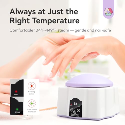 Image of Saviland Essentials Nail Polish Remover Machine: Nail Soaking Bowl & Acetone Nail Polish Remover Gel Nail Remover Machine with Nail Soak off Bowl Soaker Tech Acrylic Nail Remover Steam Salon Home DIY