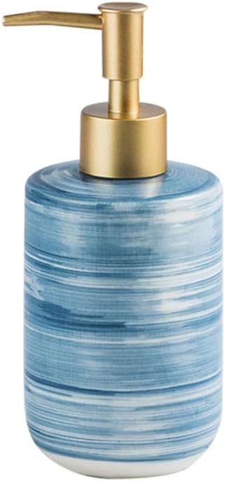 Simple Ceramic Soap Dispenser/350ml,Lotion Bottle,soap Pump Dispenser,Empty Pump Dispenser Bottles,Bathroom Accessories (Blue 350ml)