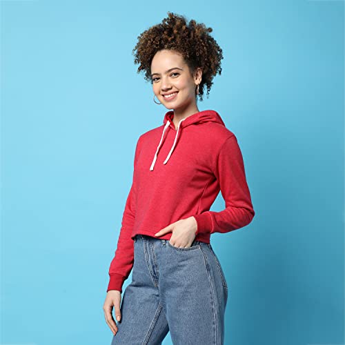 Image of PINACOLADA Women's Sweatshirt with Hoodie Regular Fit for Casual Wear | Cotton Blend Fabric | Hoodie Sweatshirt Crafted with Comfort Fit and High Performance for Everyday Wear