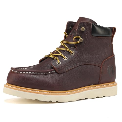 Montwell Men's 6" Slip Resiatant Soft Toe Water Resistant Moc Toe Work Boots, 305EE, 10