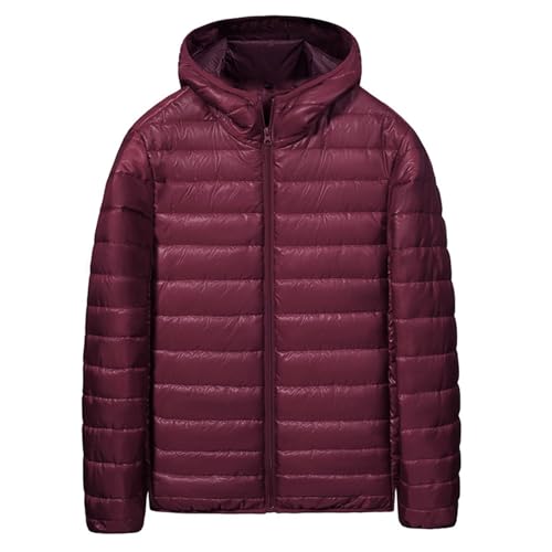 Chaqueta acolchada ligera y plegable para hombre, chaqueta cálida e impermeable para hombre, resistente al agua, con capucha, acolchada, chaqueta cálida, abrigo casual, abrigo de invierno, chaqueta de