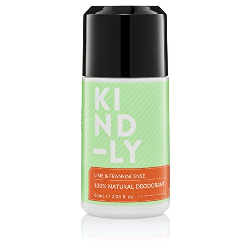 KIND-LY 100% Natural Probiotic Magnesium Deodorant Roll-On (Lime & Frankincense). Aluminium Free, Paraben