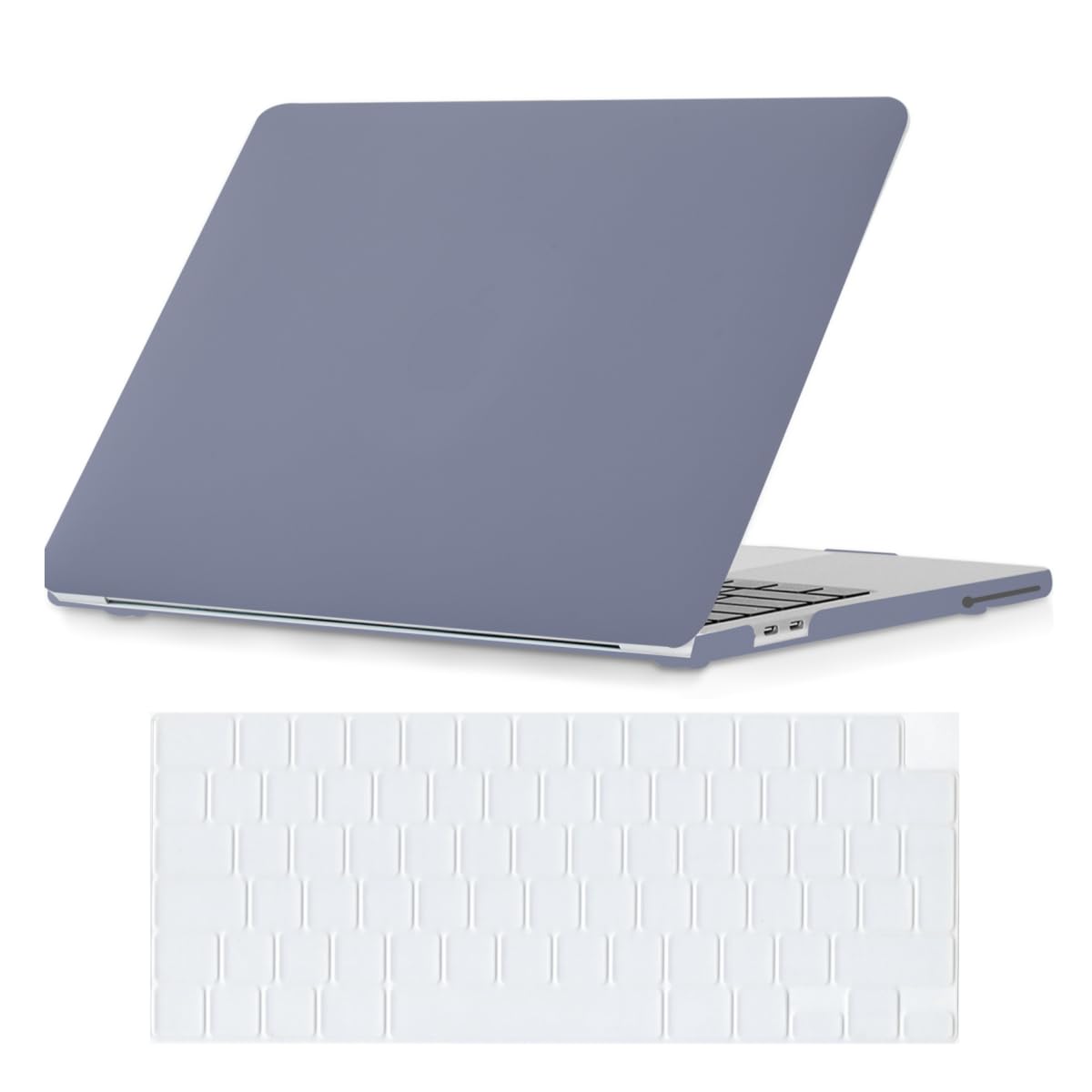 Funda MacBook Neo 13 A3404 carcasa rígida gris y protector teclado lavable para portátil 8