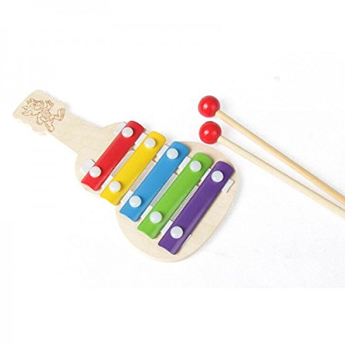 Kalaplanet Eco-Friendly Guitar Shaped Wooden Xylophone H:21 L:6 W:2 cm