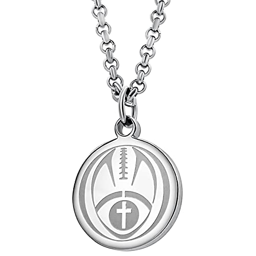Athletes Necklace With Inspiring Bible Quote – Choose Your Quote, Silver Cross Necklace for Men and Women That Love Sports – Makes a Unique, Inspiring Gift for Athletes. Baseball, Basketball, Football, Hockey and Soccer Available.