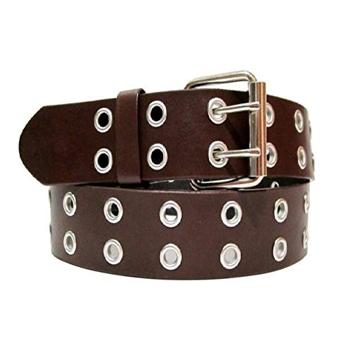 E.M.P EMP Unisex Bonded-leather Grommet 2-holes Belt Black Small3
