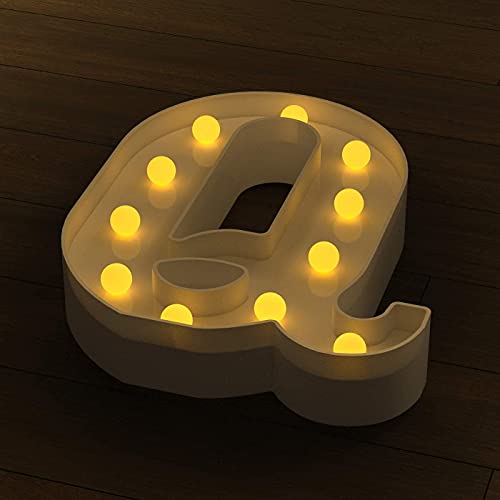Image of Marquee Q Alphabet Shaped LED Light Lamp for Decoration Decore Walls Hanging Birthday Party Wedding (Q)