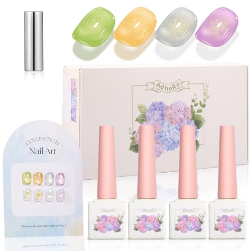 Set de 4 geles para uñas efecto ojo de gato 12ml