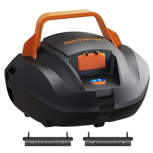 Coasteering Planet Edge Pool Vacuum for Above Ground Pool, 120-Min Runtime, Powerful Dual-Motor,...