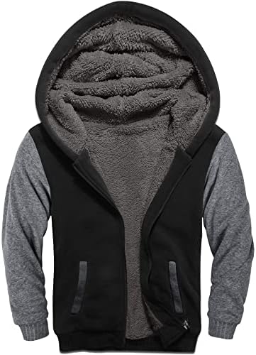 SWISSWELL Boys Color Block Fleece Hoodie Long Sleeve Casual Zippered Sweatshirt with Pockets 8-16 Years (B-Black/Grey,14-15)