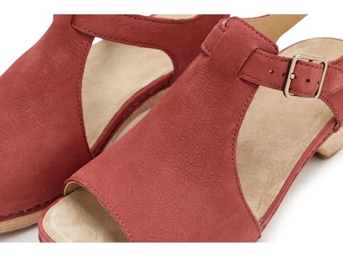Image of Dansko Laverne Peep-Toe Sandals for Women - T-Strap Design with Stain Resistant Nubuck Leathers