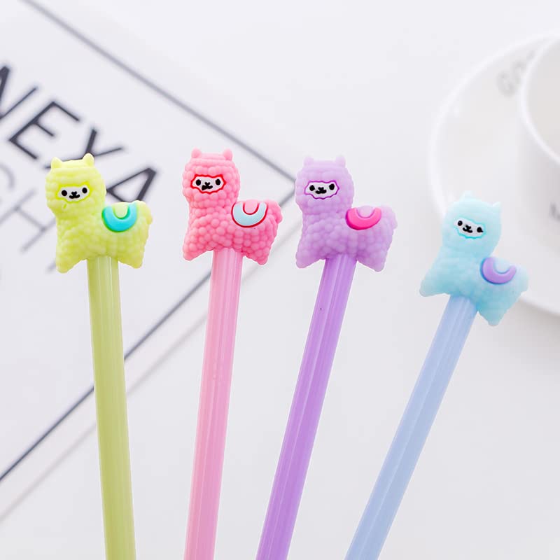 Chinshwehaw Cartoon Animal Alpaca Pens Sheep Camel Gel Pen Neutral Pens Cute Cartoon Gel Ink Pens Cartoon Animal Writing Pens 0.5 mm Assorted Styles