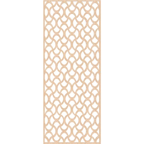 Image of Resort Decorative Pierced Fretwork Wood Wall Panels, 33 3 /8 inchW x 84 3 /8 inchH x 1 /4 inchT, Red Oak