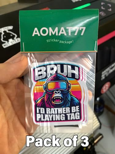 Image of (3 PCs) Bruh I'd Rather Be Playing Tag Gorilla Wearing VR Gamer Gaming Sticker