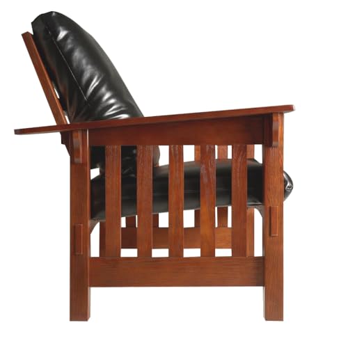 Sillón con tapizado de cuero sintético ajustable Madera miniatura 3
