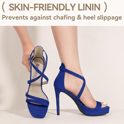Image of IDIFU IN4 Platform High Heels for Women Strappy Heeled Sandals Square Toe Heels Stiletto Heels Women's Wedding Party Bridal Sexy Dress Shoes Open Toe Heels