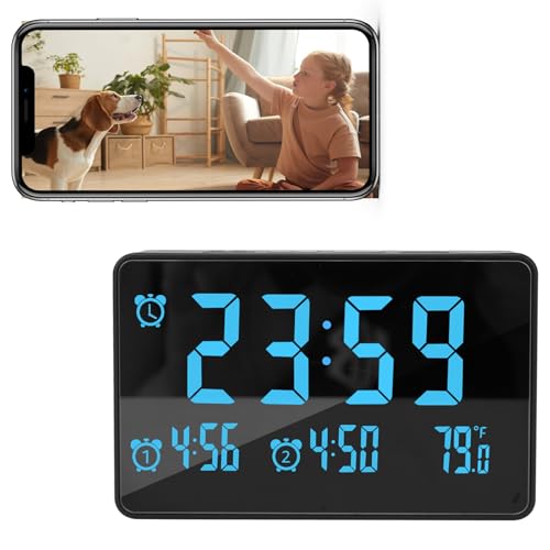 1080P WiFi Security Camera Clock - Indoor Nanny Cam with Motion Detection & Night Vision for Baby Monitoring and Pet Surveillance