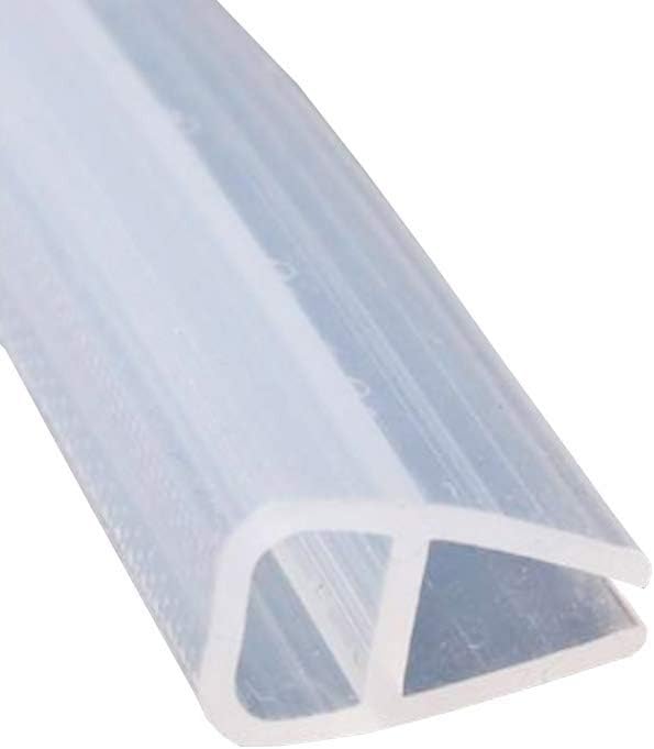 Etopar Bath Door Seal Strip Shower Screen Window Gap Seal Curved Flat Rubber Glass Bottom Frameless Weather 10mm 78" inch U Shape